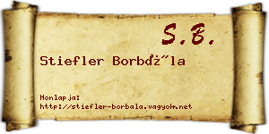 Stiefler Borbála névjegykártya